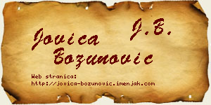 Jovica Božunović vizit kartica
